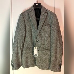 Mango HE Fitted Wool Blazer Sport Jacket Coat 38